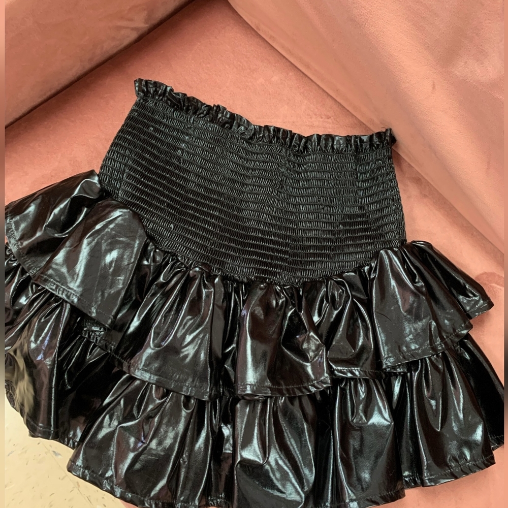 Queen of Sparkle black ruffled skirt NWT - Picture 4 of 5